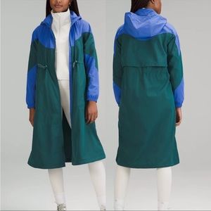 Lululemon Evergreen Full-Zip Long Jacket Green Jasper/Wild Indigo (green blue)